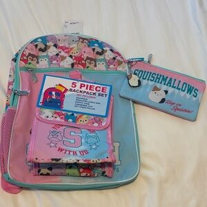 Squishmallows Pink and Blue Backpack Set